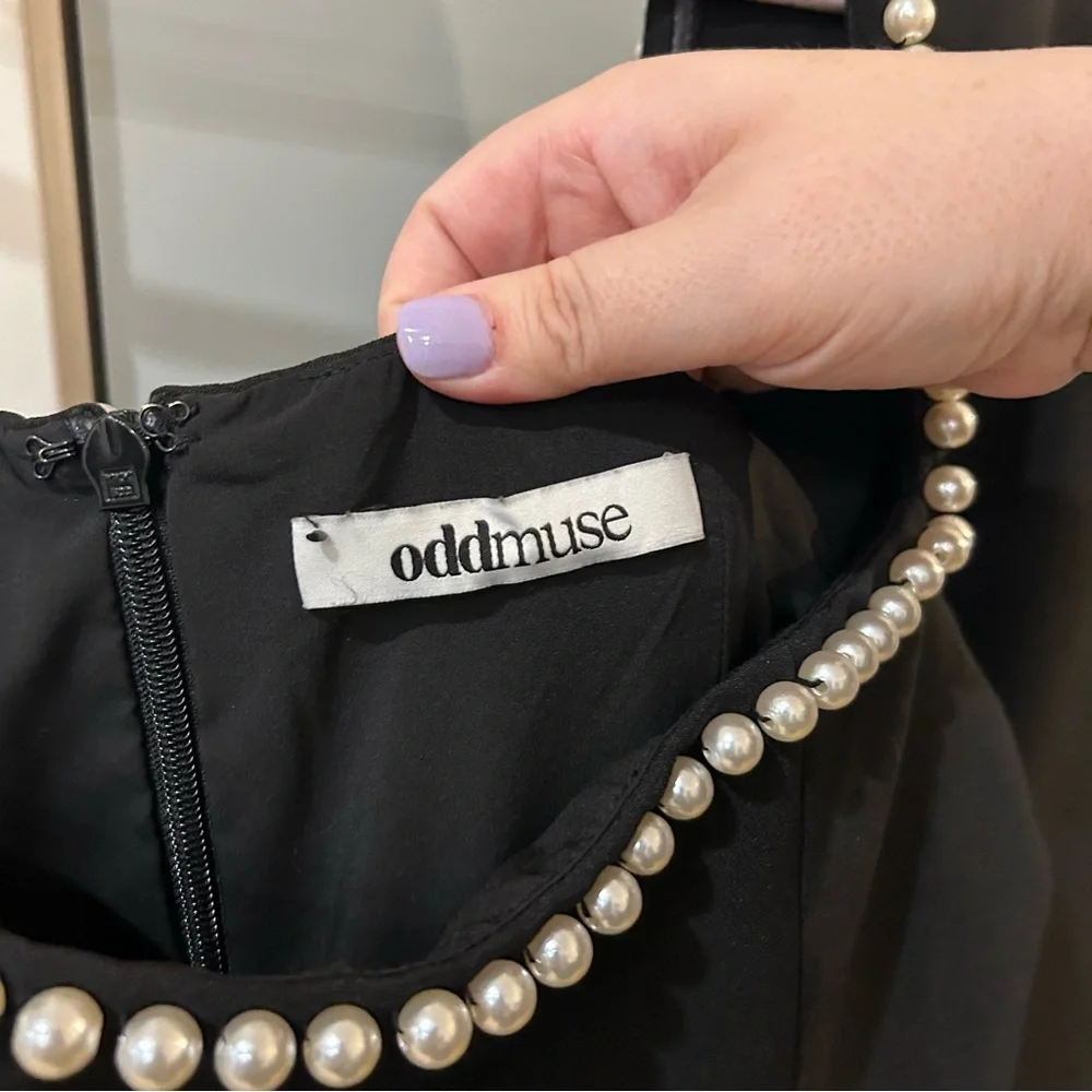 Odd Muse The Ultimate Muse Pearl Mini Dress Black - Picture 12 of 15